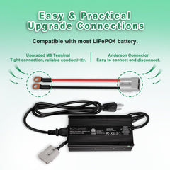 12V 10A LiFePO4 Battery Charger AC-DC Smart Charger for Lithium LiFePo4 Deep Cycle Batteries