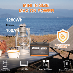 4PACK 12V 100AH LiFePO4 Lithium Battery, Group 24 Deep Cycle Marine Battery 100A BMS for RV, Trolling Motor, Backup Power, Solar