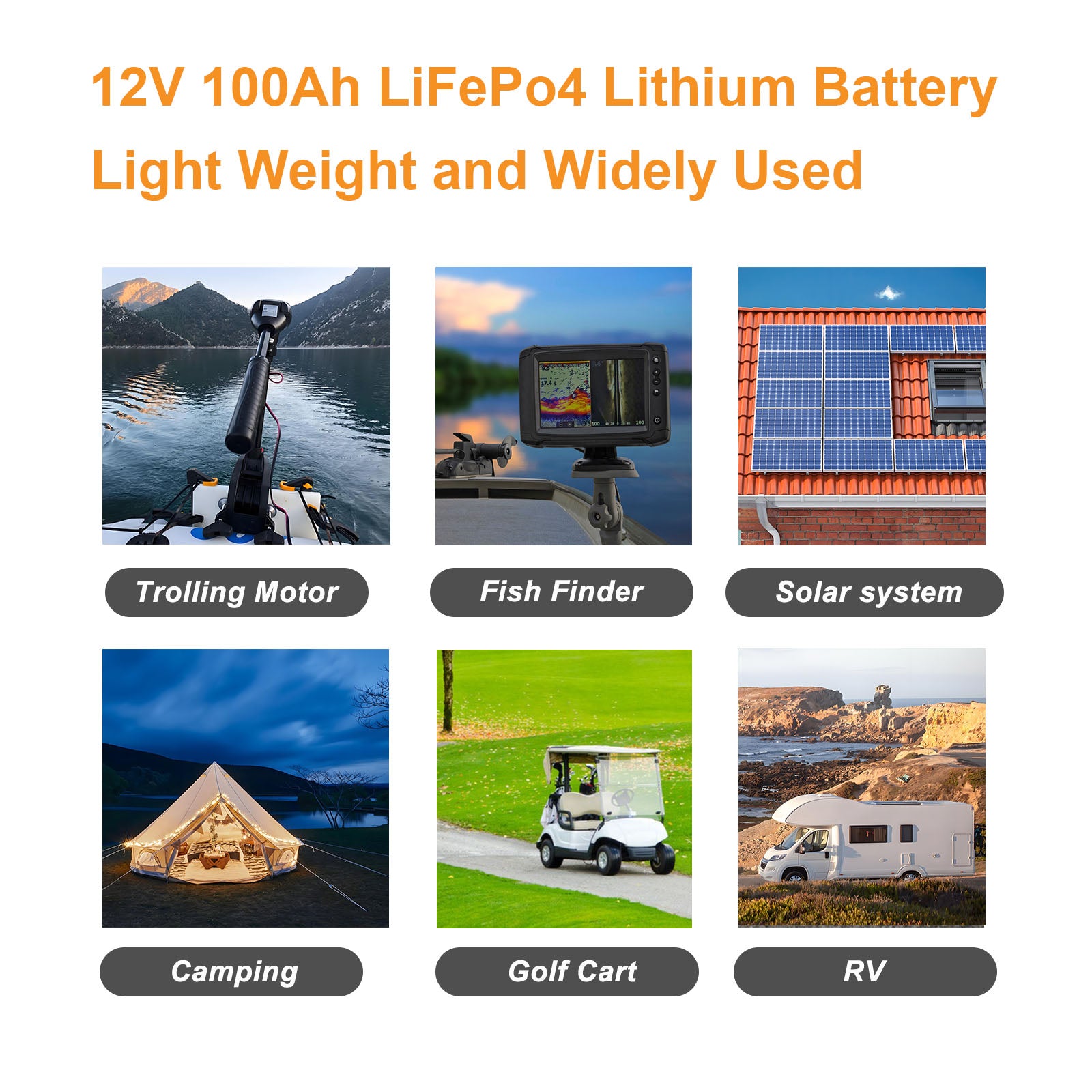 D0NGHOT 12V 100Ah LiFePO4 Lithium Group 24 Battery,12 Volts Lithium Battery for Trolling,Marine,RV