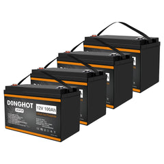 D0NGHOT 4 Pack 12V 100Ah LiFePO4 Lithium Ion Battery 48V Lithium Battery for Golf Cart,RV,Solar