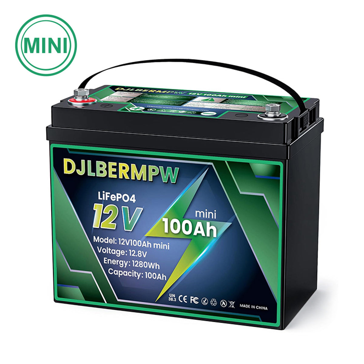 Mini 12V 100Ah LiFePO4 Deep Cycle Lithium Battery For Solar Off-grid Trolling Motor